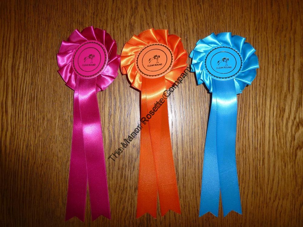 10 x 1 Tier Horse Clear Round Rosettes Gold Foil FREE POSTAGE 