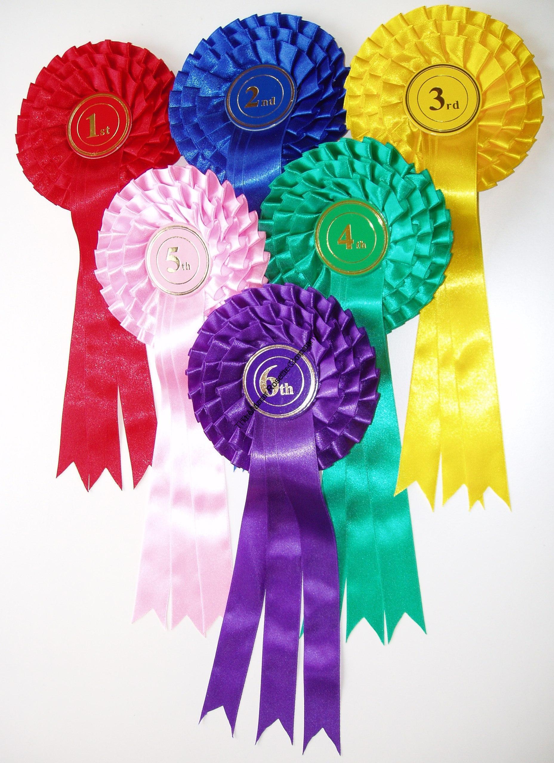 1 Tier Set of 1st to 6th Stock Rosettes â€“ The Manor Rosette Company