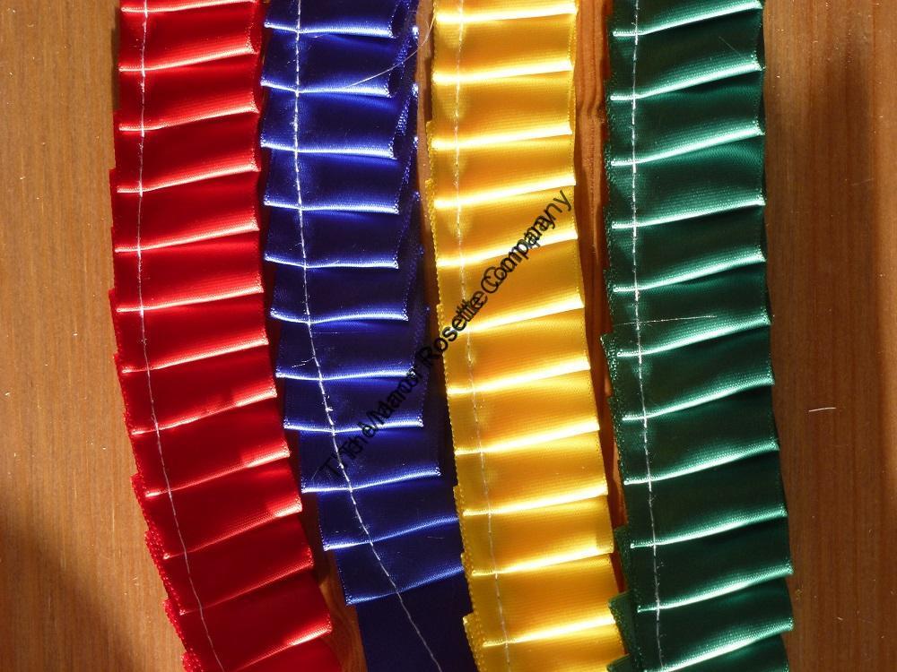 Knife Pleated Ribbon 1st to 6th Colours The Manor Rosette Company