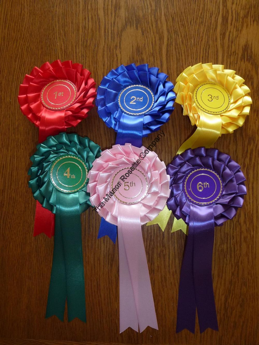 FREE POSTAGE 68mm centres Rosettes Set of 1st-4th 