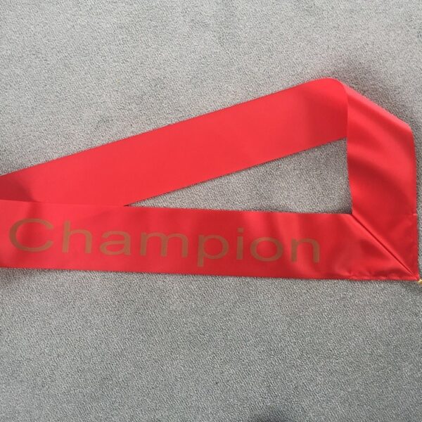 3ft 100mm Stock Red Colour Champion Sash
