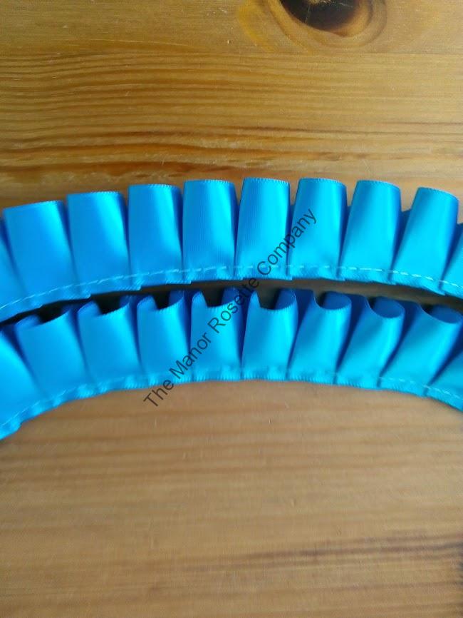 25mm Box Pleated Ribbon - Aqua