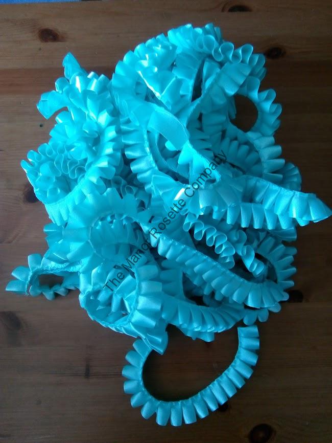 25mm Box Pleated Ribbon - Sea Mist