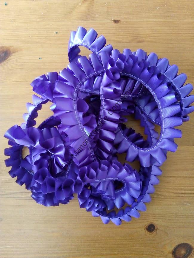 25mm Box Pleated Ribbon - Purple