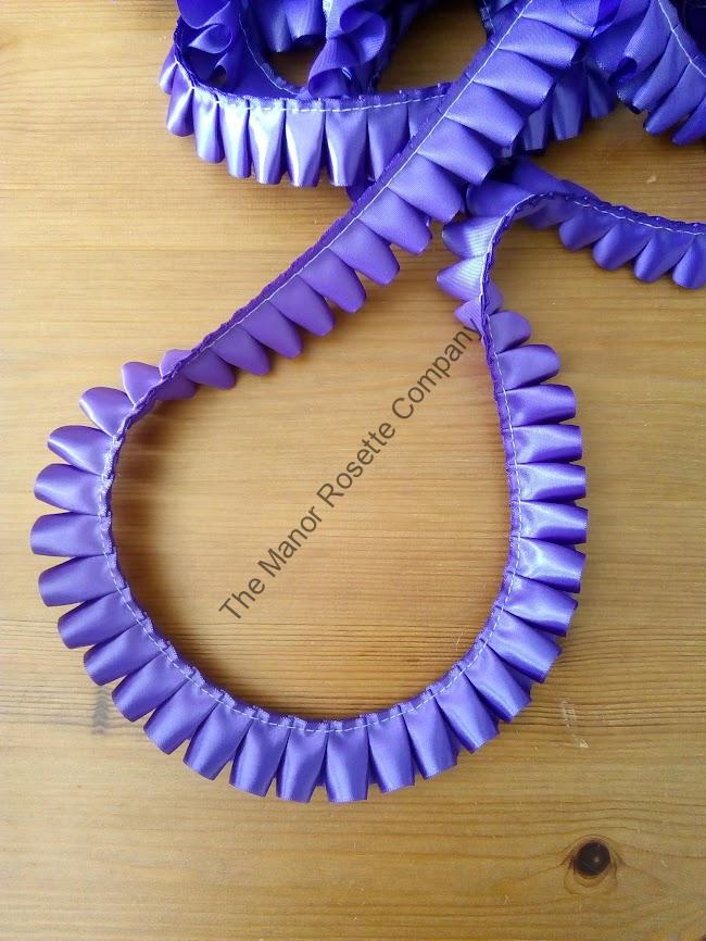 25mm Box Pleated Ribbon - Purple - Image 2